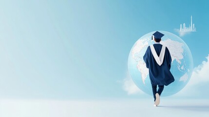 Illustration of Study Abroad Education Concept