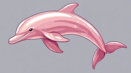 Jumping Pink Dolphin Illustration