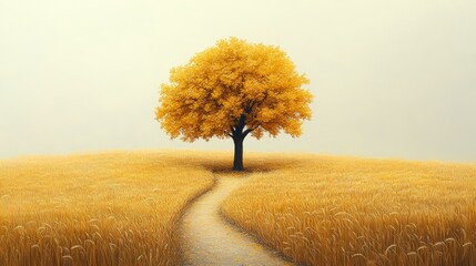 Autumn trees and ripe rice