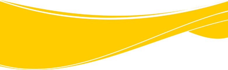 Abstract Yellow Ribbon Banner. Yellow Curved Ribbon Wave Shape for Banner and Decorative Divider