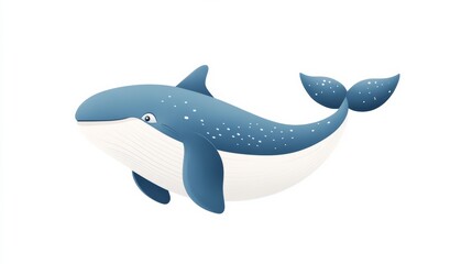 Obraz premium Blue Whale themed cartoon icon