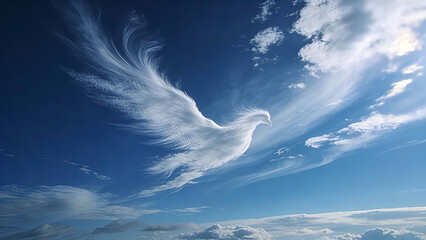 A vast, deep blue sky adorned with soft, light cirrus clouds where white clouds spread across the sky. Clouds, Cirrus clouds, Stratus clouds, Cumulus clouds, Cloud