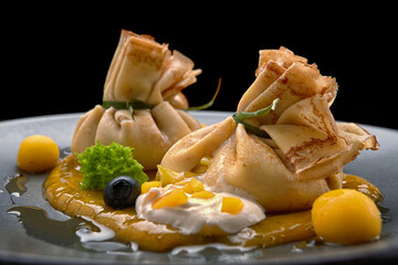 Sweet maslenitsa pancakes traditional festive