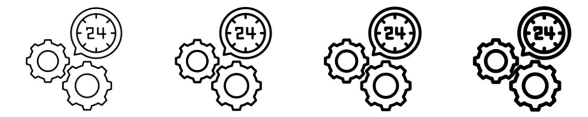 Obraz premium 24/7 Service Icon Set Different Style Collection 