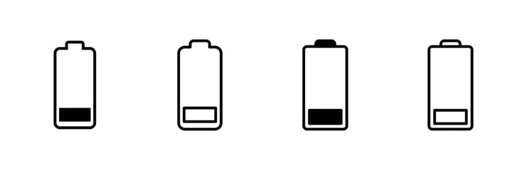 Battery icon set. battery charge level. battery charging icon