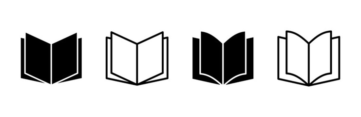 Book icon set. open book icon vector. ebook icon