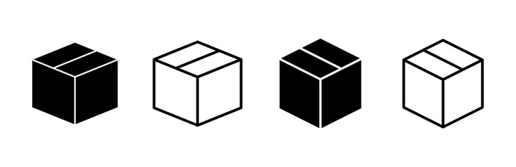 Box icon set. box vector icon, package, parcel