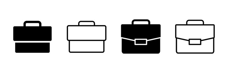 Briefcase icon set. suitcase icon. luggage symbol.