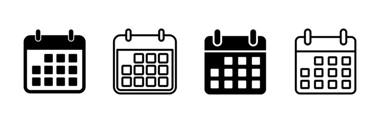 Calendar icon set. Calender symbol. calendar vector icon