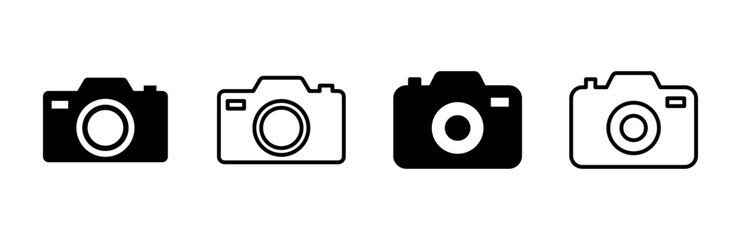 Camera icon set. photo camera icon. camera photography icon.