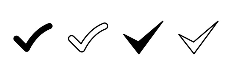 Check mark icon set. Check mark icon. Tick mark symbol vector