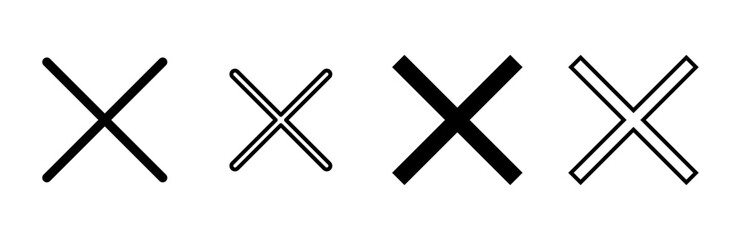 Close icon set. Delete icon vector. cross sign
