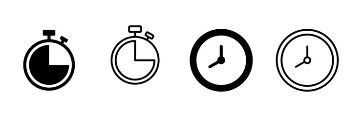 Clock icon set. Time icon vector. watch icon symbol