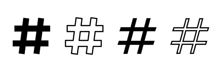 Fototapeta premium Hashtag icon set. hashtag symbol