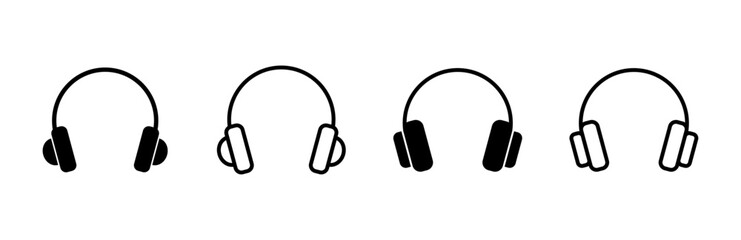 Obraz premium Headphone icon set. Headvector icon symbols