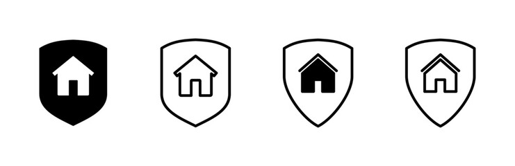Fototapeta premium Home insurance icon set. home protection icon