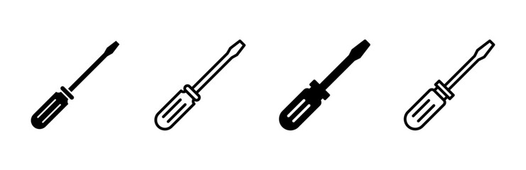 Obraz premium Screwdriver icon set. tools icon vector