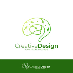 The brain and leaf logos are combined into one to form a nature icon.