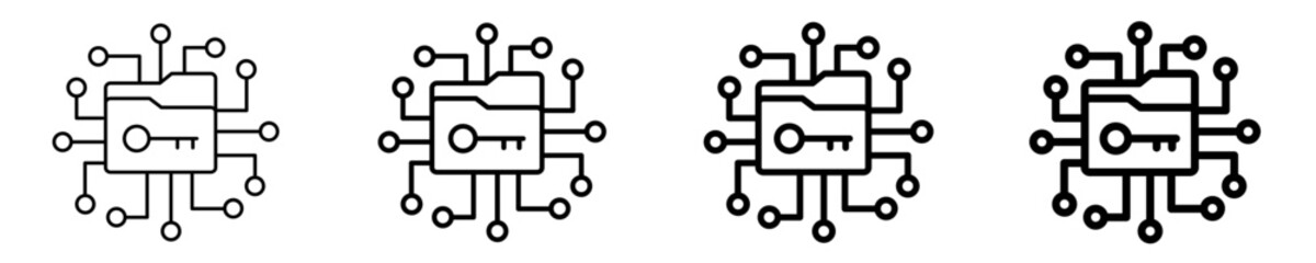 Gdpr Digital Network  Icon Set Different Style Collection
