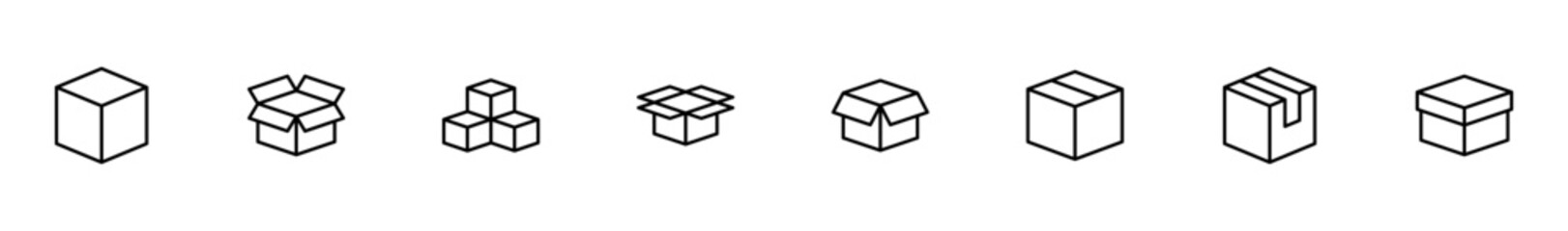 Box icon vector isolated on white background. Cardboard box, packaging open. Box vector icon