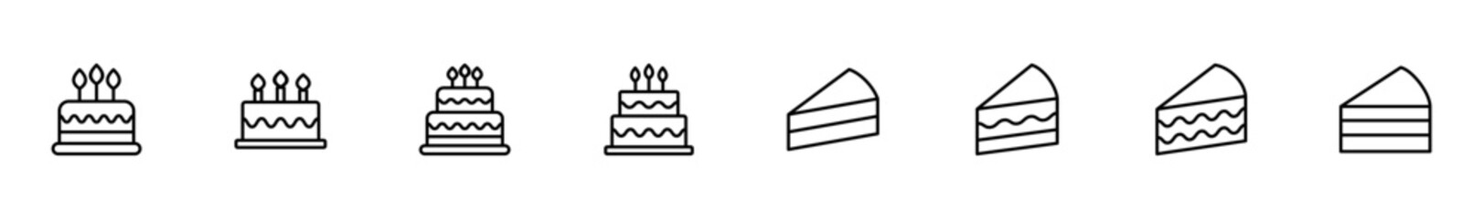 Cake icon vector isolated on white background. Cake vector. Birthday cake icon