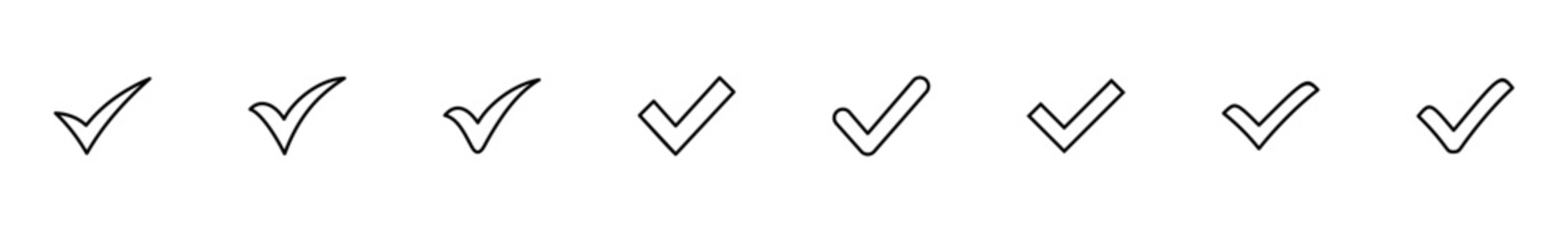 Check icon vector isolated on white background. check mark icon. check list button icon. Tick