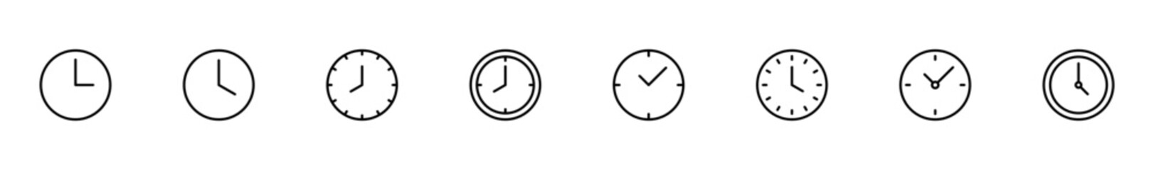 Clock icon vector isolated on white background. Time icon vector. Clock vector icon