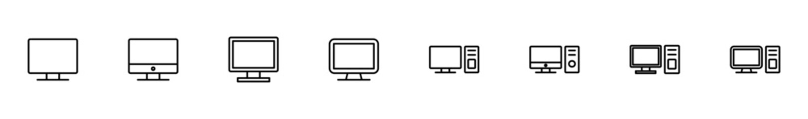 Computer icon vector isolated on white background. PC Icon vector. Computer monitor icon. Flat PC symbol