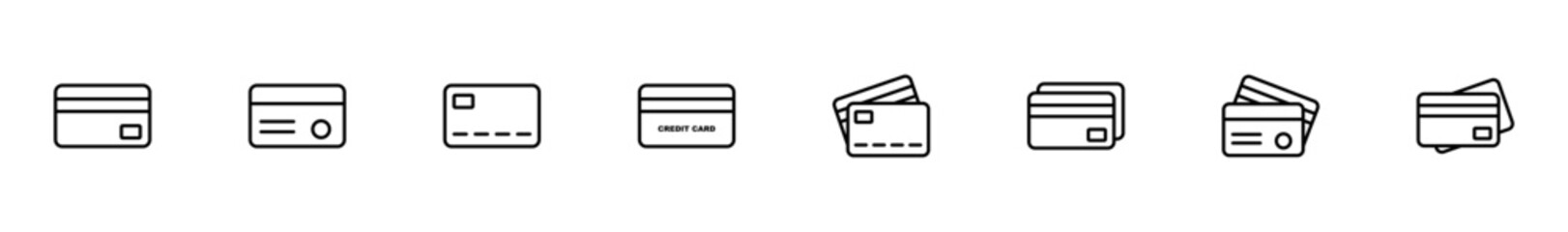 Credit card icon vector isolated on white background. Credit card payment icon vector