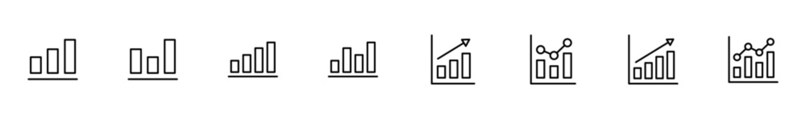 Growing graph Icon vector isolated on white background. Chart icon. Graph vector