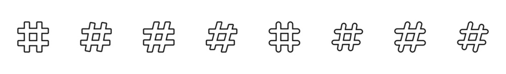 Obraz premium Hashtag icon vector isolated on white background. hashtag vector icon