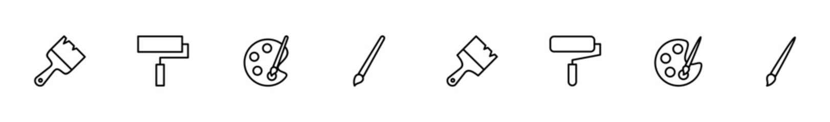 Paint icon vector isolated on white background. Paint brush vector icon. Paint roller icon