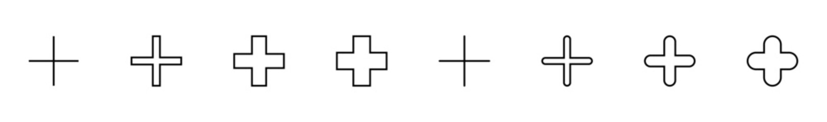 Plus Icon vector isolated on white background. Add plus icon. Addition sign. Medical Plus icon