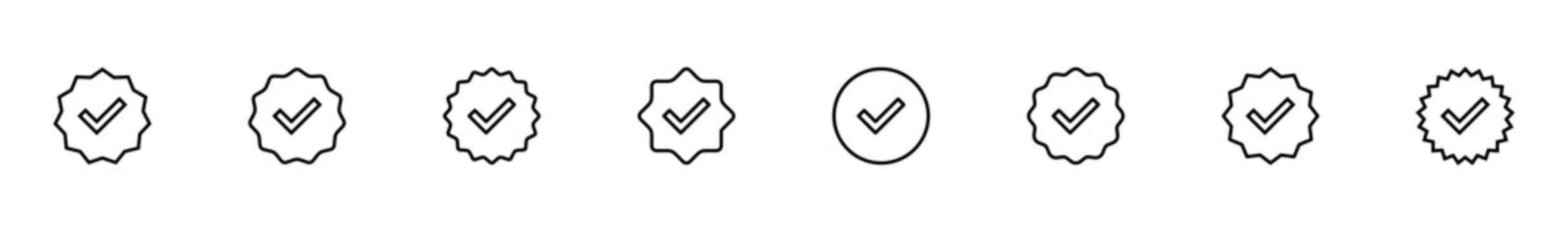 verified icon vector isolated on white background. verification check mark. approved icon