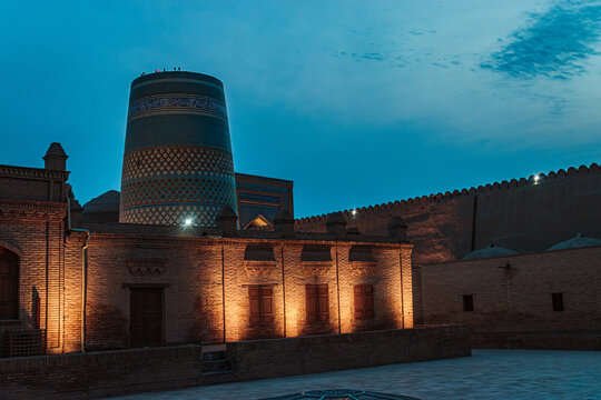 Khiva old City at night. Uzbekistan. UNESCO World Heritage Site
