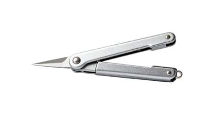 Compact folding knife with metallic finish and single blade