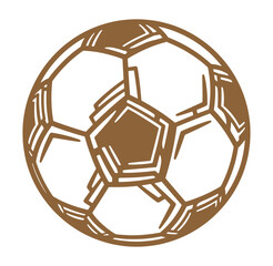 Obraz premium Illustration of a simple brown soccer ball graphic on white background for design