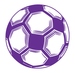 Obraz premium Purple vector illustration of a classic soccer ball perfect for sports and design projects