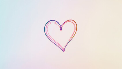 ハートとカラー形状の組み合わせ きれいめミニマルなデザイン素材.生成AI