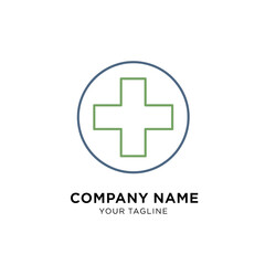Fototapeta premium Medical Cross Logo Design for Healthcare Company Branding.