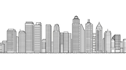 Fototapeta premium Minimalist City Skyline Black Line Art