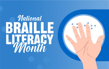 Fototapeta premium National Braille Literacy Month for Better Literacy