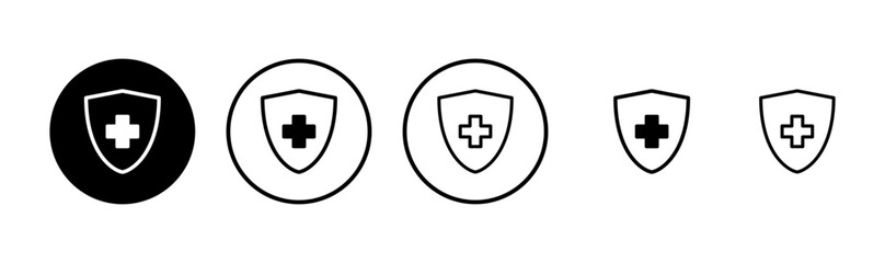 Obraz premium Health insurance icon logo design. Insurance health document sign and symbol