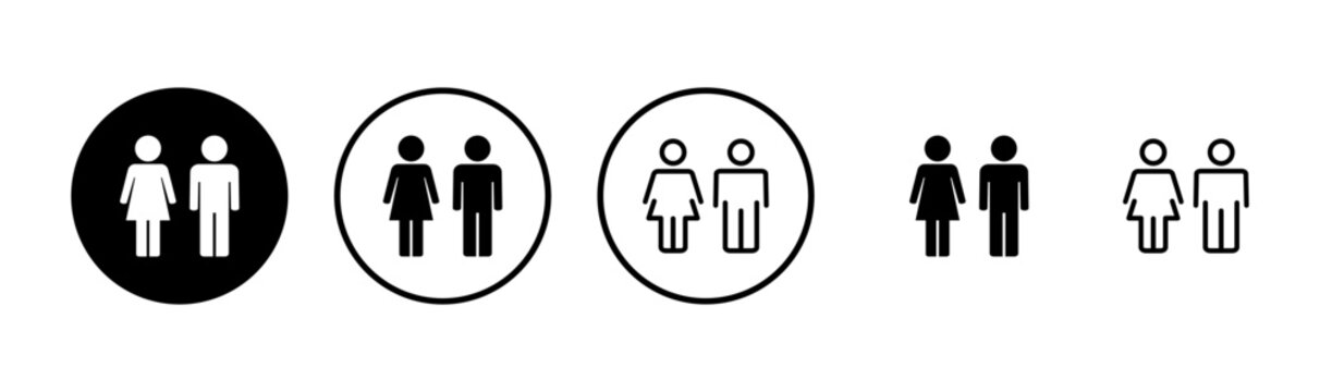 Man and woman icon logo design. male and female sign and symbol. Girls and boys