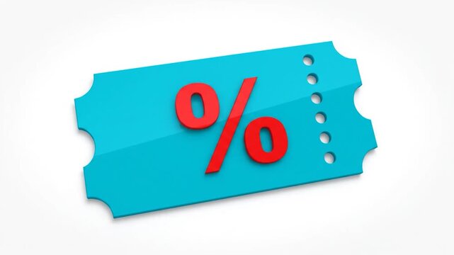 discount ticket with percent.
