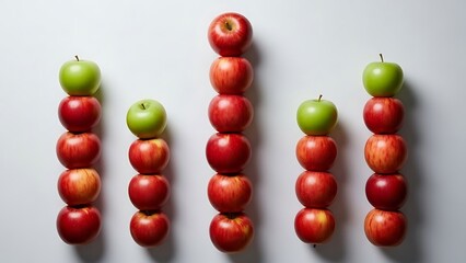 Stacked apples arranged as a bar graph, symbolizing growth or business success