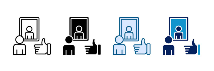 Fototapeta premium Positive Affirmation Icon Set Multiple Style Collection