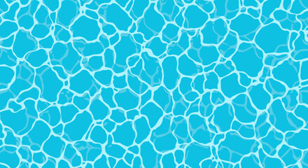 Obraz premium A vibrant blue water surface with abstract light reflections creates a seamless vector background, perfect for summer designs and aquatic themes.