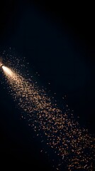 Intense dramatic lighting with white and gold sparkles, high contrast, creating tension. Vertical, standing image.