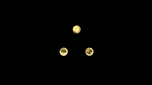 Gold therefore sign, light reflecting and patterns shifting, alpha channel